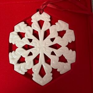 Longaberger White Snowflake Ornament